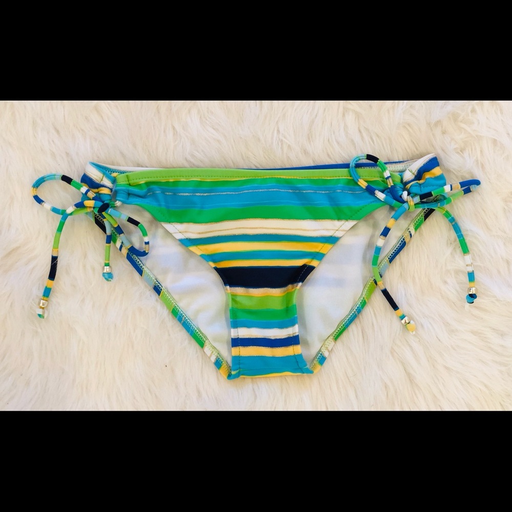 Island Soul striped bikini bottoms S EUC